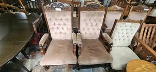2 x Art Nouveau Mahogany Armchairs EACH