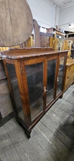 Teak Queen Anne 3-door Showcase