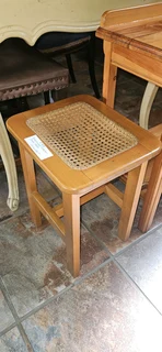 Beechwood Rattan-seat Stool