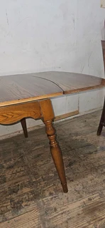 Oak and Finish Extending Dining Table