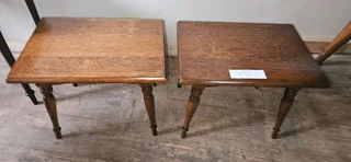 2 x Oak and Finish Side Tables EACH