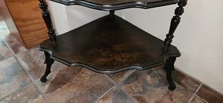Victorian Ebonized Poplar Corner Whatnot