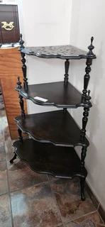 Victorian Ebonized Poplar Corner Whatnot
