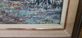 Oil Painting of Fishermen&#39;s Cottages by Ford