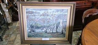 Oil Painting of Fishermen's Cottages by Ford