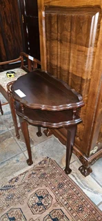 Imbuia 2-tier Half-moon Table
