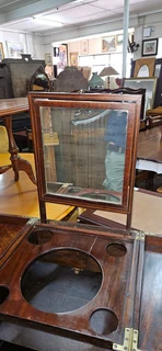 Regency Period Mahogany Inlaid Gents Vanity Cabinet