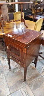Regency Period Mahogany Inlaid Gents Vanity Cabinet