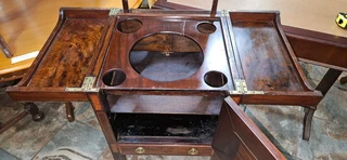 Regency Period Mahogany Inlaid Gents Vanity Cabinet