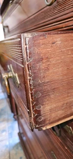 Edwardian Walnut Wellington Chest of Drawers