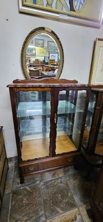 Imbuia Display Cabinet with Drawer