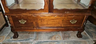 Imbuia Display Cabinet with Drawer