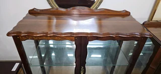 Imbuia Display Cabinet with Drawer