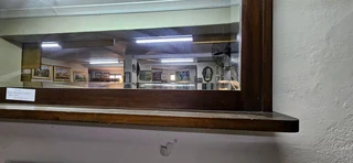 Poplar Beveled Mirror with Shelf