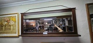 Poplar Beveled Mirror with Shelf