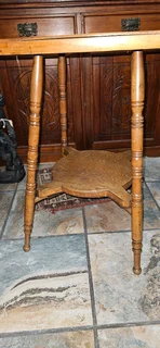 American Vintage Birchwood Lamp Table