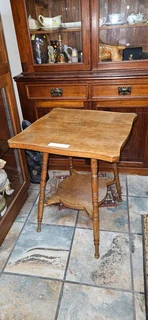 American Vintage Birchwood Lamp Table