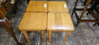 4 x Oak Square Side Tables EACH