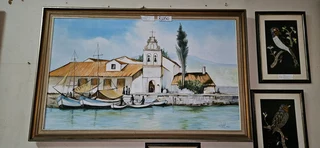 Oil Painting: Boats at Mooring