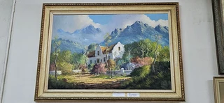 Lesley Albertyn Oil Cape Dutch Painting Large