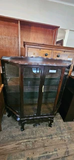 Imbuia Trapezoid Display Cabinet