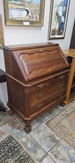 Oak Bombe Dutch Style Bureau