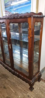 Imbuia Ball and Claw Display Cabinet