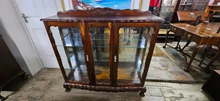 Imbuia Ball and Claw Display Cabinet
