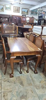 Imbuia Ball and Claw Dining Table + 4 x Chairs