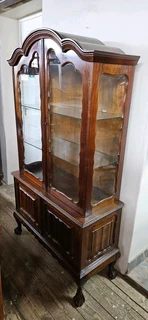 Imbuia Gabled Display Cabinet