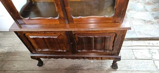 Imbuia Gabled Display Cabinet