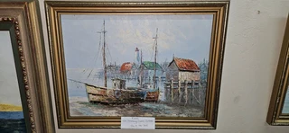 2 x Oil Paintings: Dock Scenes EACH