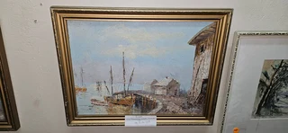 2 x Oil Paintings: Dock Scenes EACH