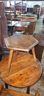 19thC Pine Hex Side Table