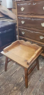 Oak Rustic Stool/ Side Table