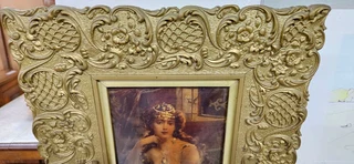 19thC Crystoleum with Baoroque Frame