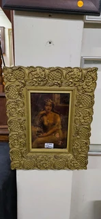 19thC Crystoleum with Baoroque Frame