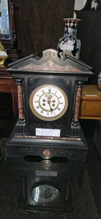 19thC Slate and Marble Mantle Clock