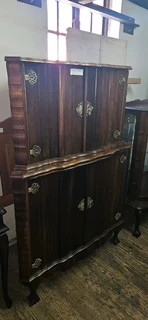 Imbuia Corner Liquor Cabinet
