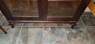 Oregon Pine Ebonized 2-door Bookcase