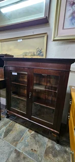 Oregon Pine Ebonized 2-door Bookcase