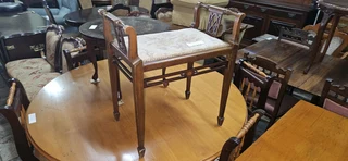 Edwardian Poplar Inlaid Piano Stool