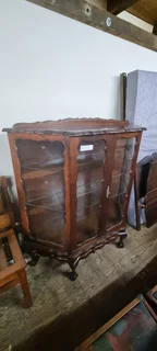 Imbuia Trapezoid Display Cabinet