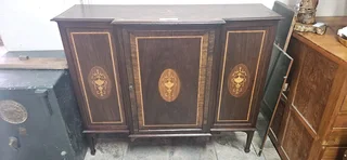 19thC French Inlaid Mahogany Cabinet