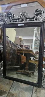 Wooden Framed Beveled Mirror