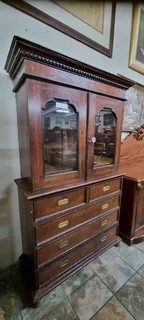 19thC Indian Teak Inlaid Cabinet