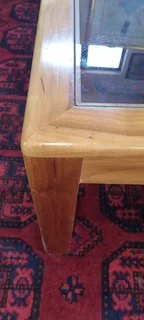 2 x Cherry-wood Glass-top Side Tables Large EACH