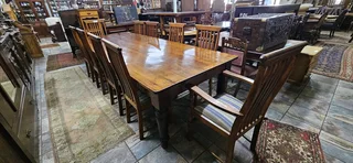 10 x Oak Slat-back Dining Chairs