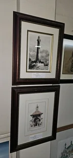 2 x Framed Prints: Pagoda and Lighthouse EACH