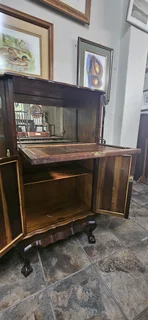 Imbuia Trapezoid Liquor Cabinet